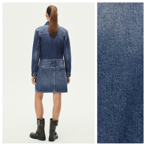 NWT. Zara Blue Denim Layered Mini Dress. Size S. - Picture 4 of 13